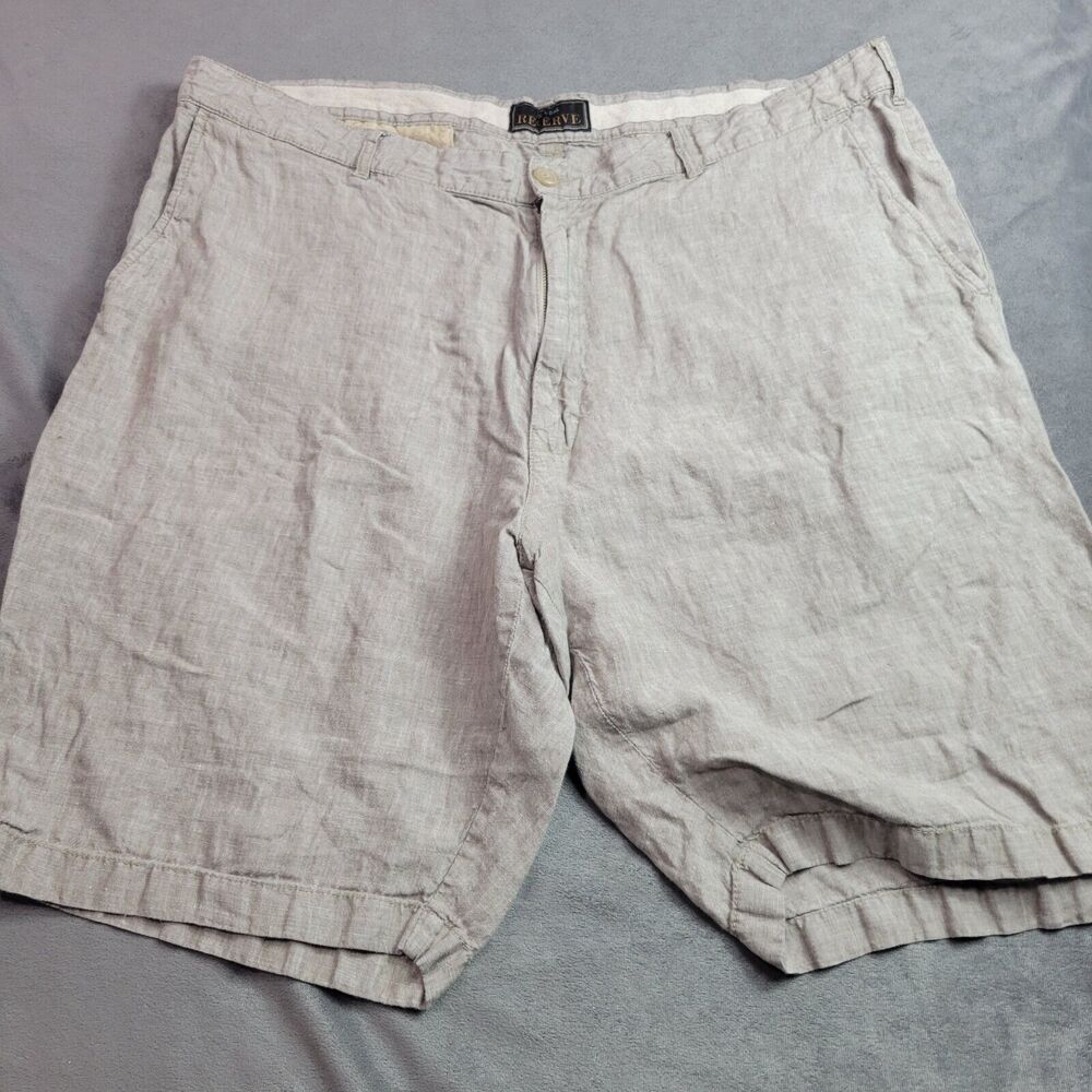 Jos A Bank Mens 42 Brown Tan 100% Linen Shorts Pockets Y2K Vintage Breathable‎